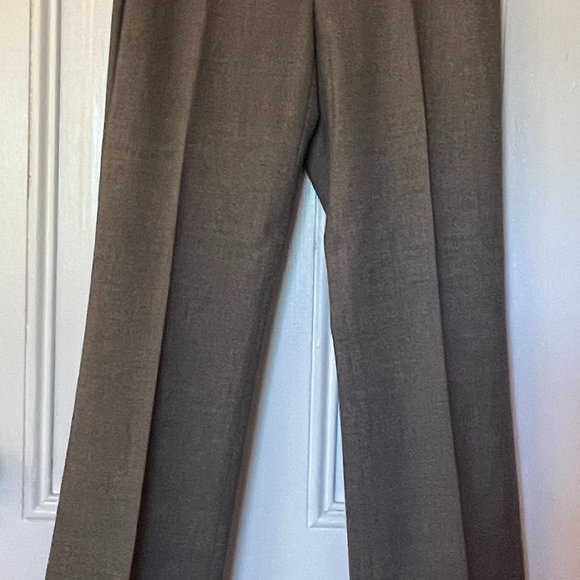 ELIE TAHARI Brown/Beige Wool Stretch Pants - 6 - Picture 2 of 9